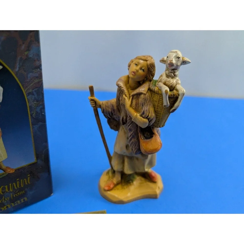 Fontanini Miriam Villager Lamb Basket Nativity Figure 5 inch Hand-Painted